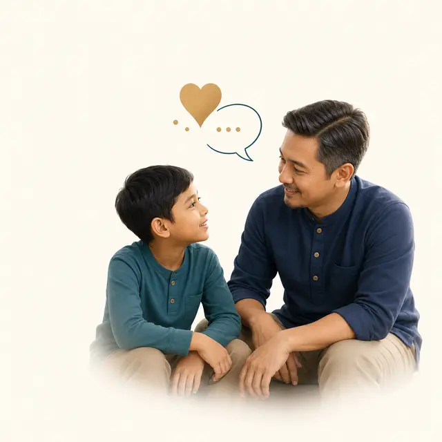 Parent listening attentively to a child